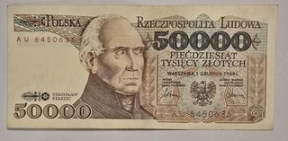 Poland: 50 000 Zlotych Banknote 1989 Circulated