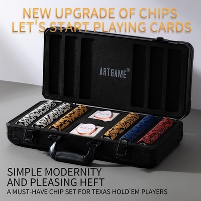 ARTGAME 14 Gram Clay Poker Chip Set for Texas Hold'em, 300Pcs