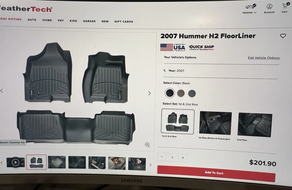 Alfombrillas WeatherTech FloorLiner para - Hummer H2 - 1ª y 2ª fila Foto 4 de 4