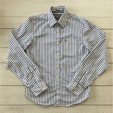 Abercrombie  Fitch Mens Muscle Fit Stripe Button Down Shirt Navy White Large