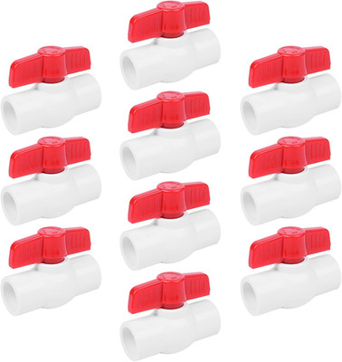 10 Pack 1/2'' PVC Ball Valve, SCH40 Slip PVC Water Pipe Valve T Handle Shut-Off V