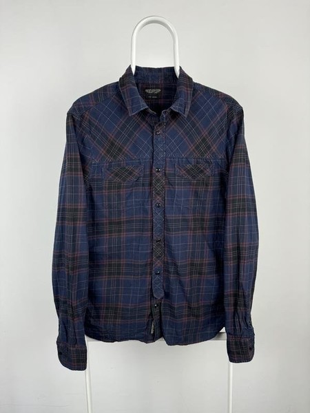 Men AllSaints Shirt Navy Cotton 38 / M / 46 #4W2I