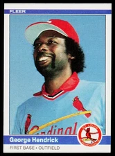 1984 Fleer #324 George Hendrick - EX