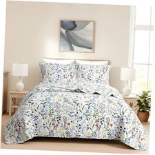 Quilt King Size 100 Cotton - Soft Lightweight King 98"x106" Green Leaves