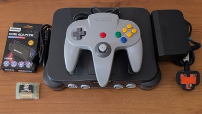 Nintendo 64 N64 Konsole PAL Controller Memory Pak PSU HDMI Bundle - neu gekappt