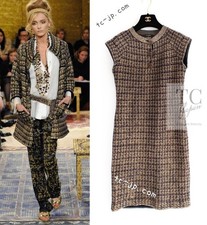 CHANEL 11PF Black Gold Metallic Cashmere Wool Knit Dress Karl Lagerfeld 36 US4