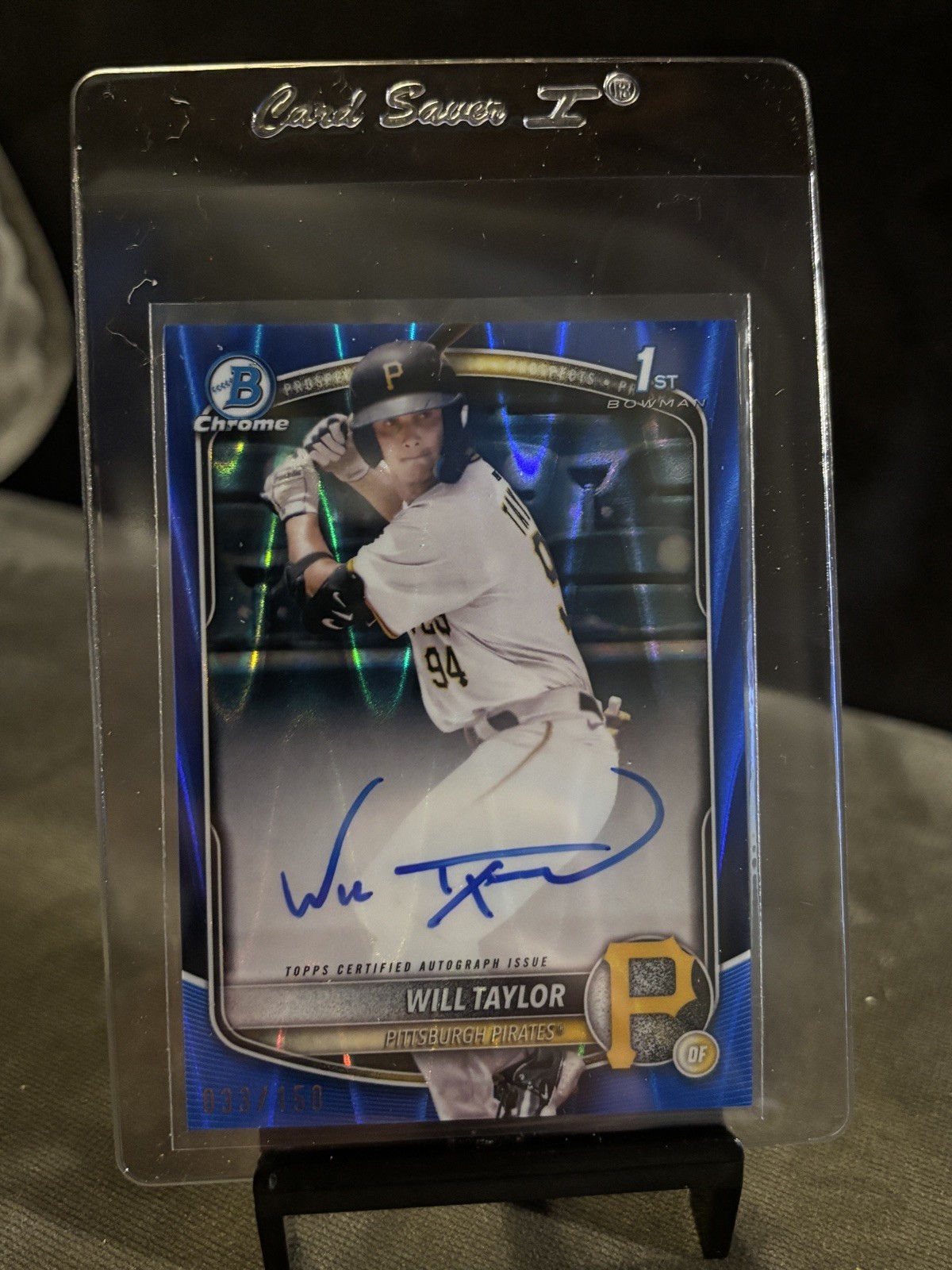WILL TAYLOR 2025 1st Bowman Chrome BLUE RayWave Refractor AUTO /150 Pirates