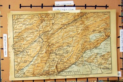 Original alte antike Druckkarte um 1900 Schweiz Neuveville Neuchatel Russey
