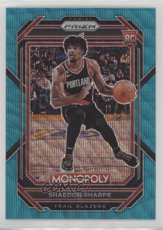 2022-23 Panini Prizm Monopoly Teal Wave Prizm Shaedon Sharpe #74 1j4c