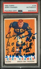 1959 Topps JERRY KRAMER #116 Rookie Auto - PSA/DNA - Packers