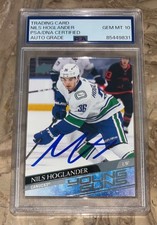 Nils Hoglander Signed Card 2020-21 Upper Deck #462 Young Guns PSA 10 Auto