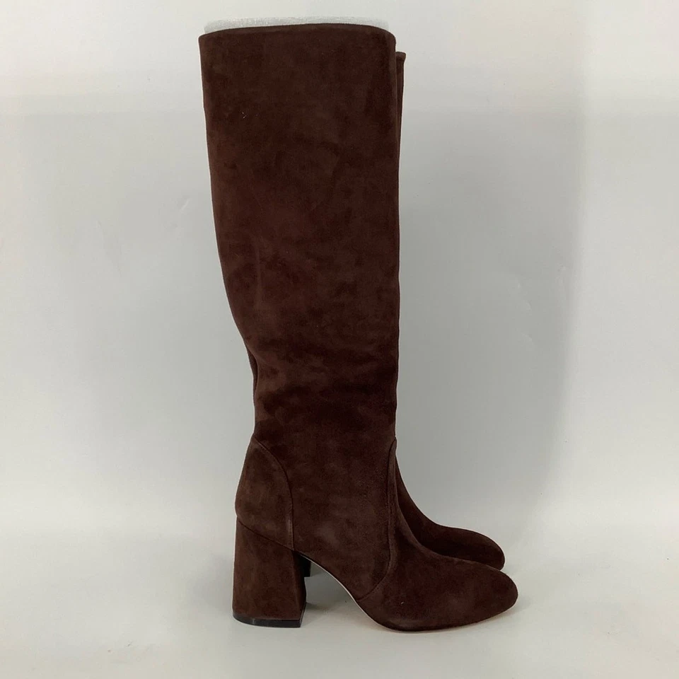 Botas altas holgadas Stuart Weitzman para mujer 8,5B marrón gamuza acampanada 85 BR15-12 Foto 4 de 4