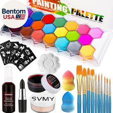 22 Color Face  Body Paint Palette, Halloween Makeup, Professional Face Painting