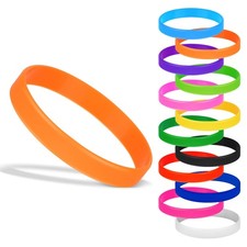 12 Pcs Silicone Wristbands Stretch Rubber Bracelets for Sports Game Party