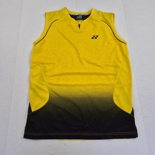 YONEX Weste Medium Gelb Schwarz Herren Ärmellos V-Ausschnitt Logo Top