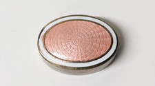 Ancienne Boîte ovale en métal émaillé poudrier ou pilulier XXe siècle
