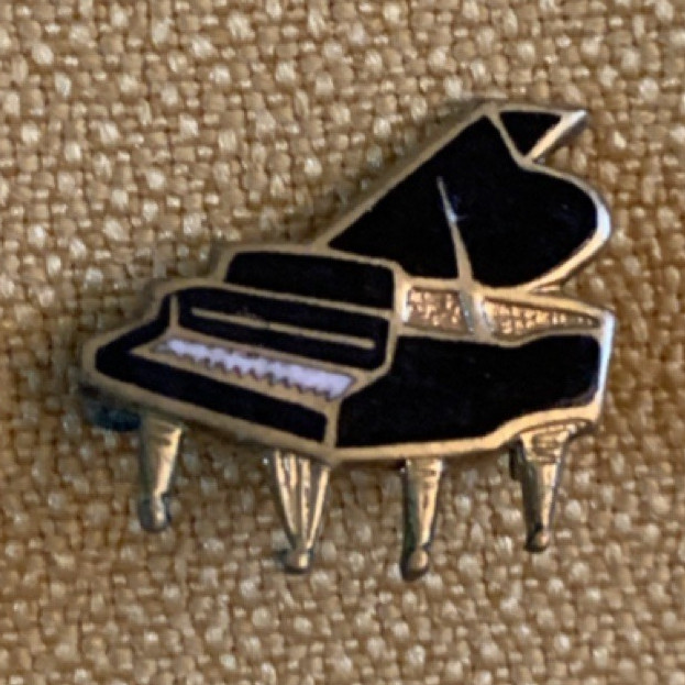 Black Grand Piano Music Theme Pinback Lapel Pin Button Pinback Pin