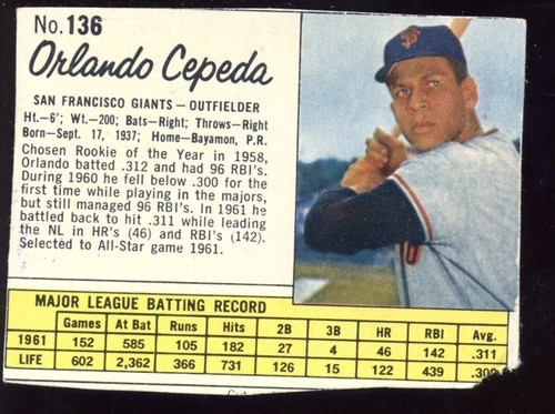 1962 Orlando Cepeda #136