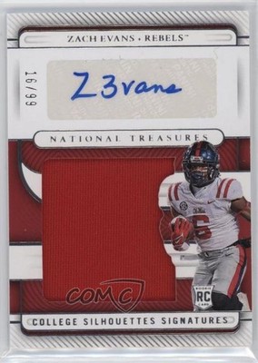 2023 Panini National Treasures Collegiate 16/99 Zach Evans Rookie Auto RC 9r9