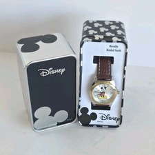 Disney Mickey Mouse Watch With Brown Strap Quartz Analog Disney MCK623 NEW