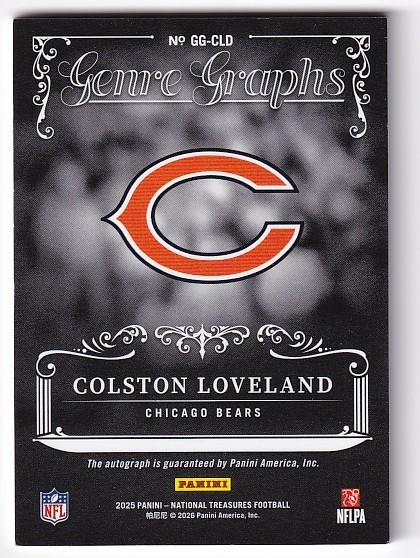 2025 National Treasures COLSTON LOVELAND Genre Graphs Auto BLACK 5/5 RC- Bears view 2