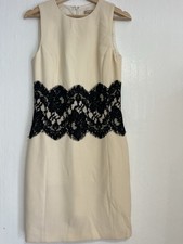MICHAEL KORS LACE PANELED WOOL BLEND DRESS US 8