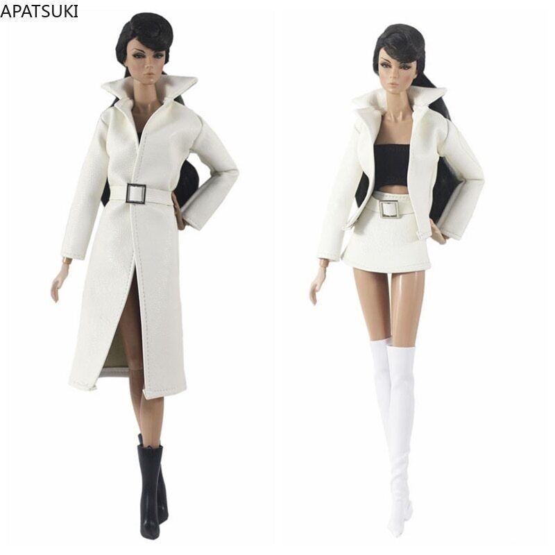 White Leather Clothes Set For 11.5