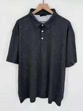 Sunday Swagger Polo Shirt Men’s XXXL Black Spackle AOP Print Golf Performance