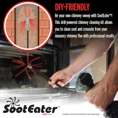 Sooteater Rotary Chimney Cleaning System - RCH205-B Chimney Sweep Kit, Cleans O - 第 3/6 張圖片