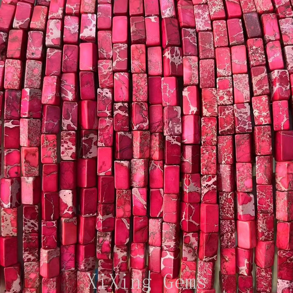 4x8mm Red Cuboid Tube Natural Sea Sediment Jaspers Beads for Jewelry Making DIY - Image 4 of 4