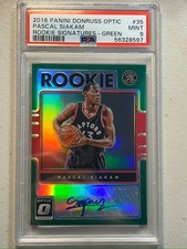 Pascal Siakam PSA 9 2016-17 Donruss Optic /5 Green Rookie Signatures RC Auto #35