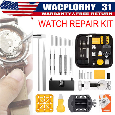 New Professional Watch Repair Kit Adjustable Wristwatch Watch Repair Tool Set US