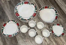 Tienshan Deck The Halls Fine China Dinnerware Set Service for 6 Serving Bowl