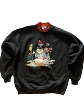 VTG Jerzees Sweatshirt XL Snowman Crewneck Granny Ugly Christmas Sweater Party