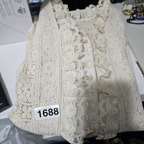 Tumbleweeds Vintage 70s Ruffle Mod Hippie Lace Button Front Long Sleeve Blouse M, $39.99 - Photo 10