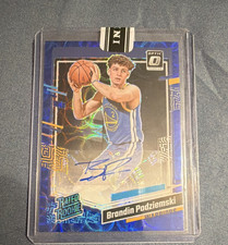 Panini Donruss Optic Brandin Podziemski #256 Blue Prizm /15 Warriors Auto