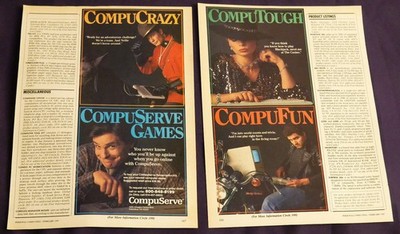 Compuserve Vintage 80s Computer Magazine Print Ad. EARLY pre-internet ad!