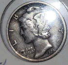 1924 Mercury Dime Silver 10C Circulated US Coin Uncertified 0.9 Fineness Variety