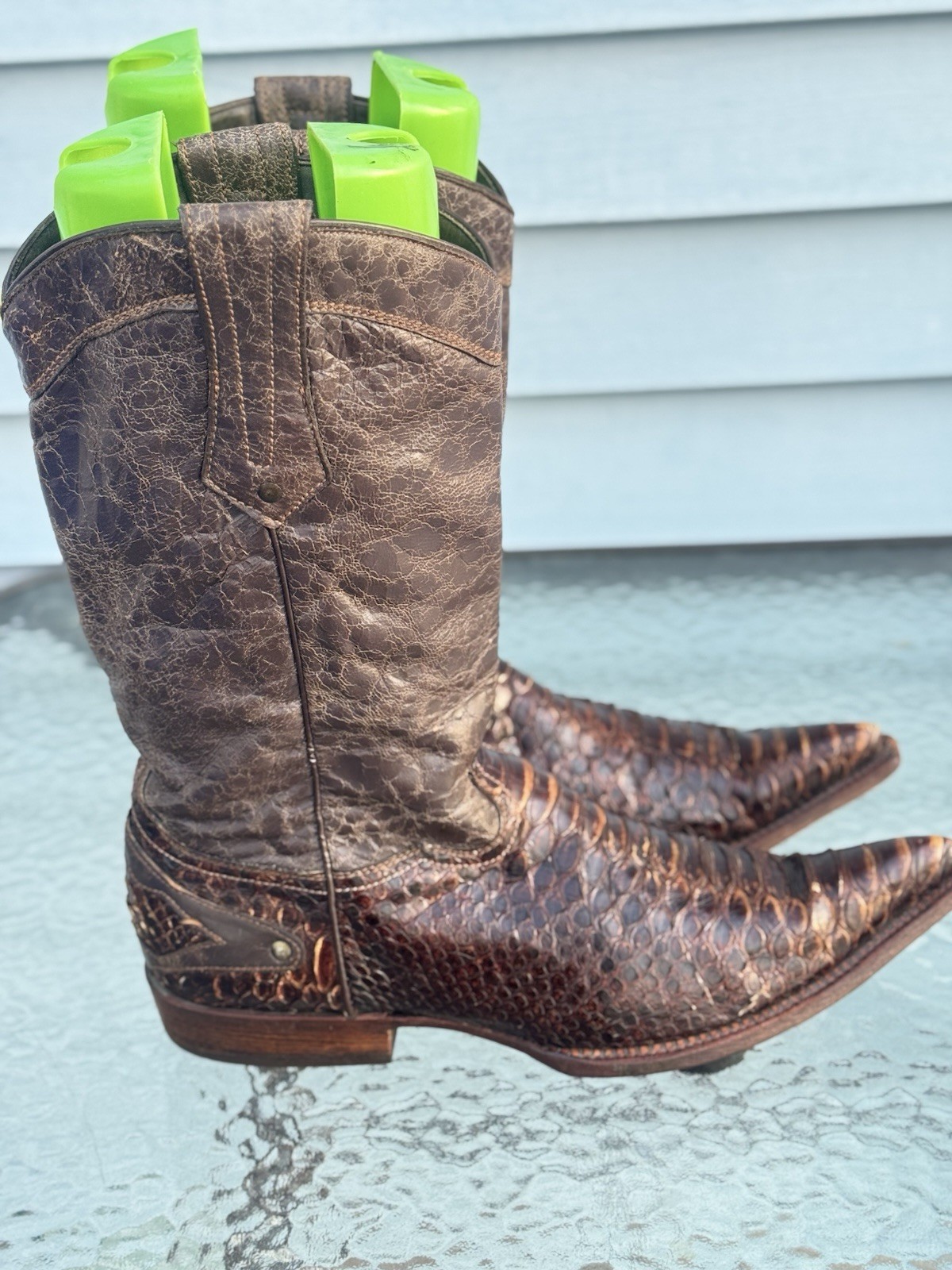 CUADRA PYTHON Brown Snakeskin Leather Western Cow… - image 16