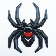 1pc Custom New Spider Emblems 3d Fender Rear Door Badges Sticker Black Red