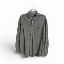 Ralph Lauren Classic Fit XL White/Blue/Burgundy Check Button-Down Cotton Shirt