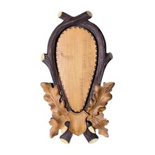 Trophäenschild für damhirsch aus holz. Brett. Geweih. Stangen. 45x25cm 031302 