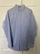 Austin Reed Of Regent Street Vintage Blue Button Up Long Sleeve Size Large