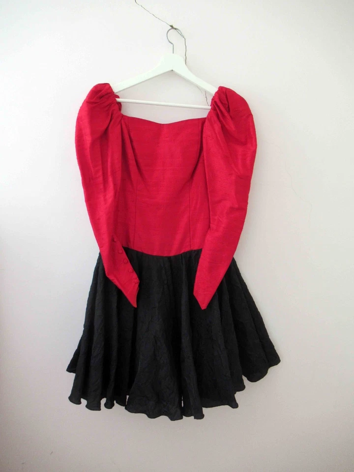 Vestido de fiesta de graduación vintage años 80 hecho a mano verde menta mediano hecho a mano Foto 3 de 4