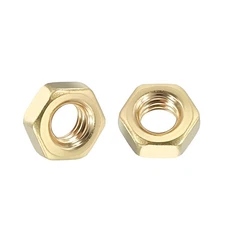 100pcs Hex Nuts - [M4-0.7] Brass Hardware Nuts, Yellow