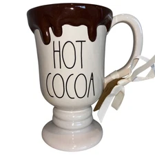 Rae Dunn Hot Cocoa Pedestal Tall Melting Chocolate Christmas Coffee Mug Cup