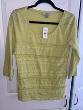 LOFT Ann Taylor Cotton Tee Shirt Small Green NW