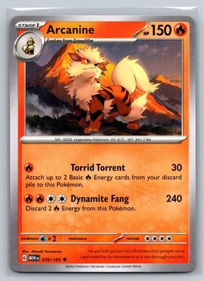 Arcanine 059/165 Pokemon 151 Fire-Type Legendary Species Pokemon TCG Card | eBay Arcanine 059/165 Pokemon 151 Fire-Type Legendary Species Pokemon TCG Card | eBay