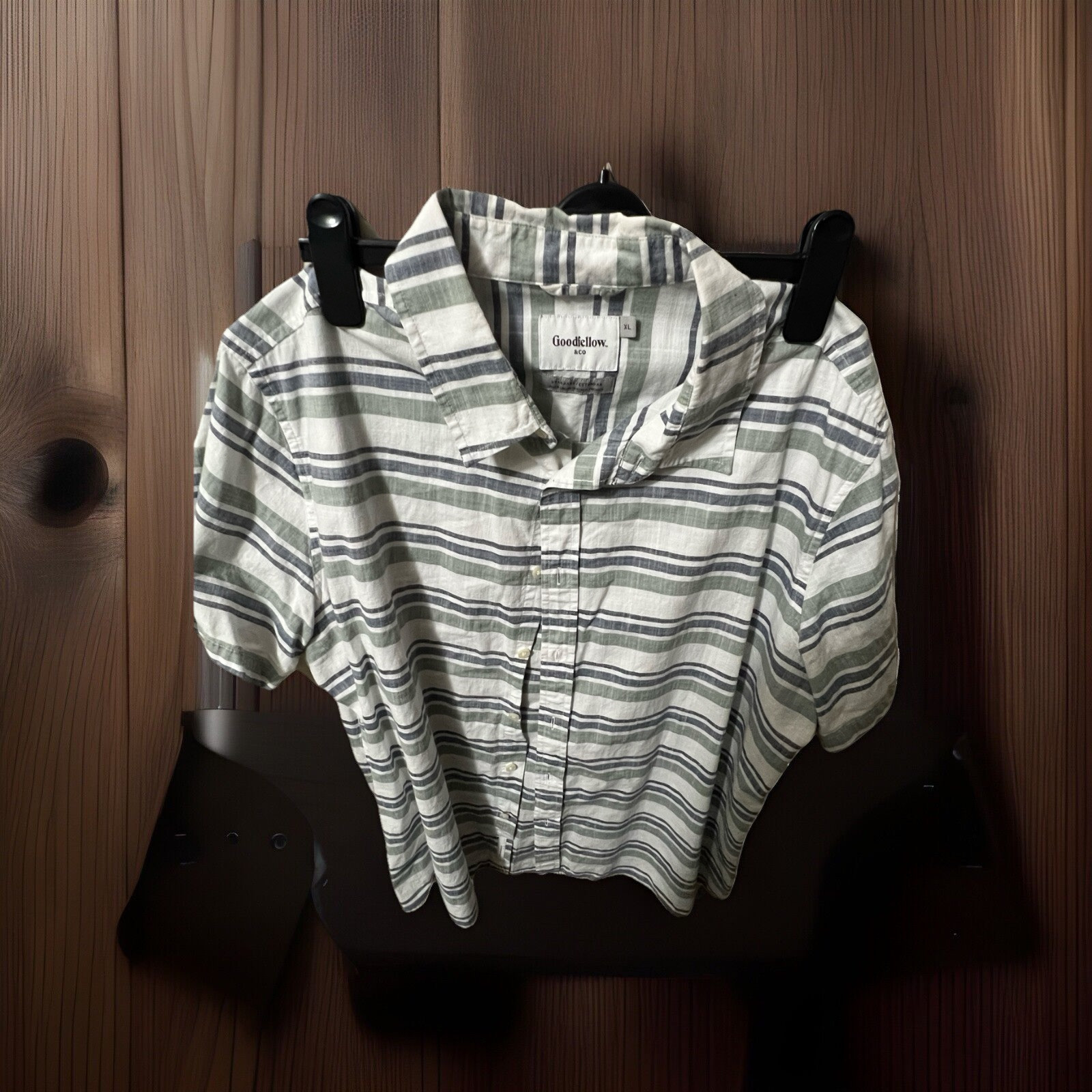Goodfellow Men's XL Striped Casual Button-Down Shirt-image