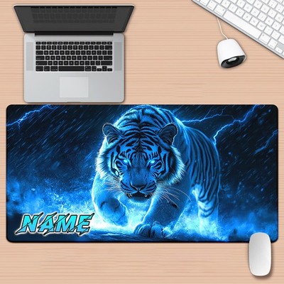 Personalized Name/Text, High-Definition Printed Tiger Pattern Desk Pad, Multifu
